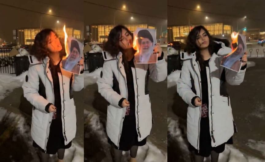‘하메네이 사진으로 담뱃불' … 이란 반정부 시위 여성’ 캐나다로 망명 