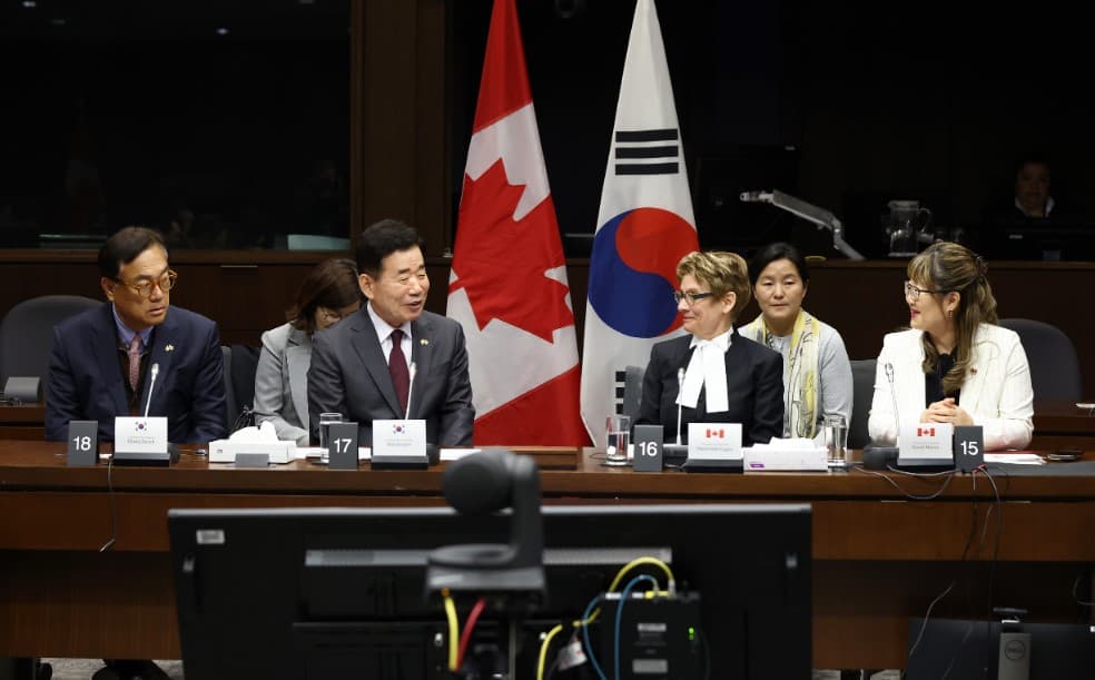 김진표 대한민국 국회의장, 캐나다 상원 예방