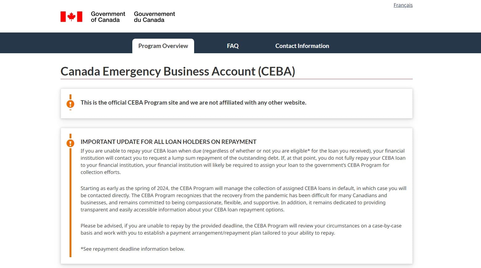 CEBA 대출금 일부 감면 상환일 임박