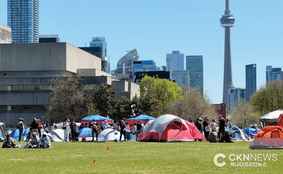 토론토대학 친팔시위대 시위 강행 "철수는 없다"