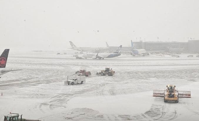 토론토 시간당 5cm 폭설 … 버스정류장 폐쇄, 항공편 지연