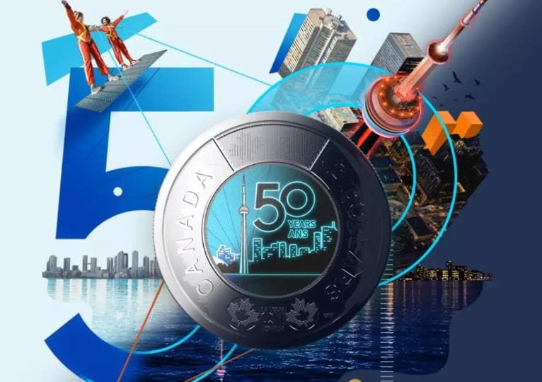 '거스름돈 확인 필수' CN타워 50주년 기념 ‘야광 동전’ 출시